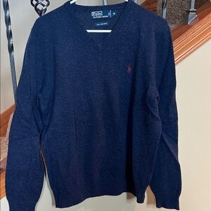 Polo by Ralph Lauren Navy V-Neck Sweater 100% wool